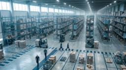 Aerial warehouse floor illustrating warehouse kpis dashboard, warehouse kpis examples