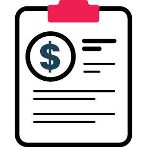 clipboard with a dollar sign