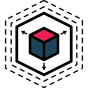 box with expanding arrows