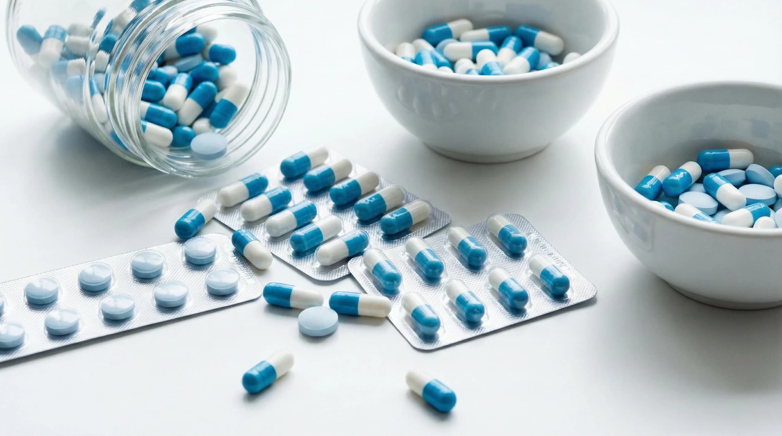 Pharmaceutical capsules and tablets in blister packs and containers for DSCSA compliance