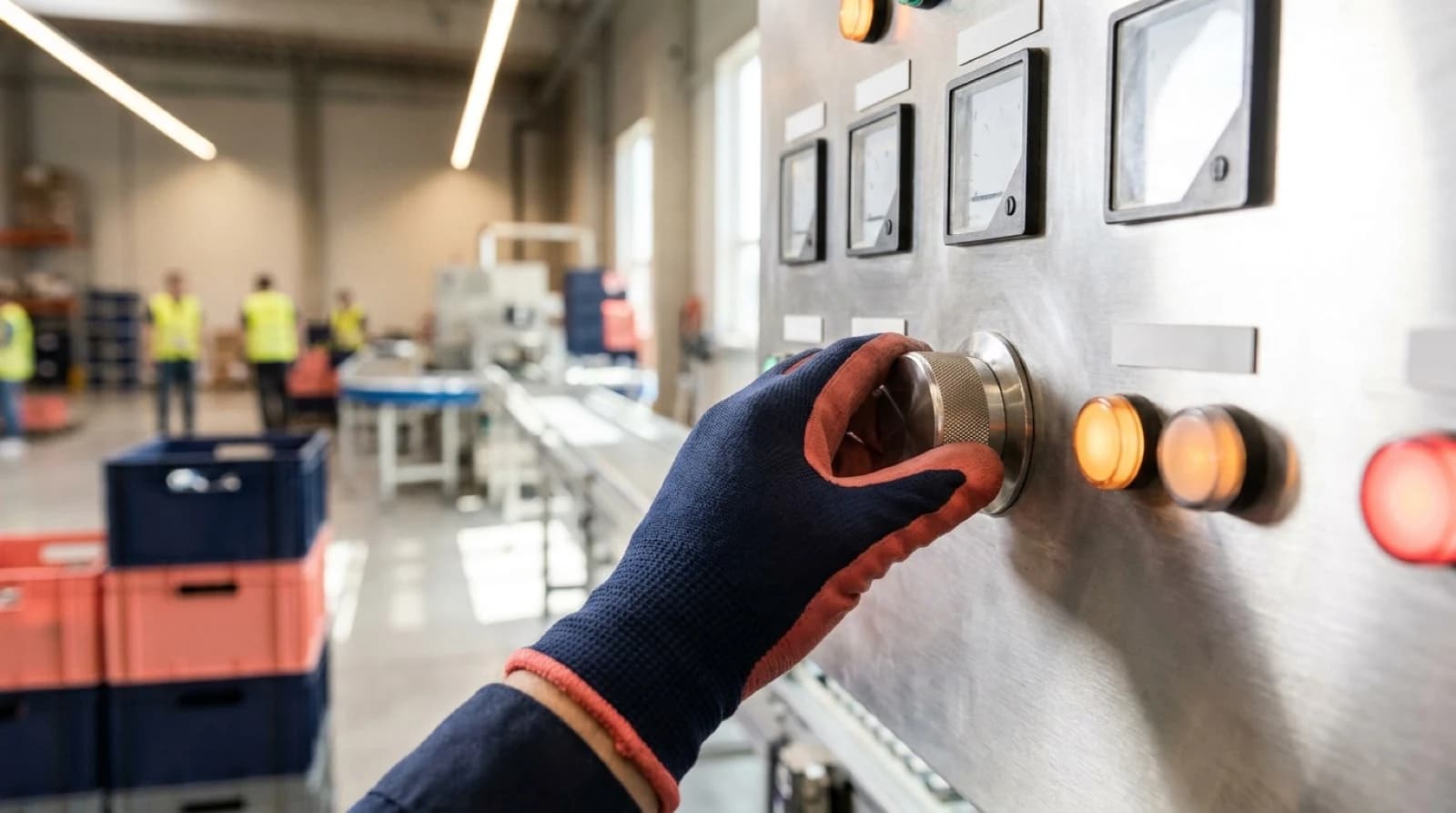 Hand turning dial for production equipment in manufacturing capacity planning